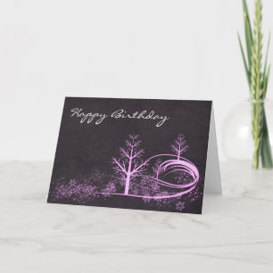Tarjeta Winter Scene Happy Birthday Greeting Card