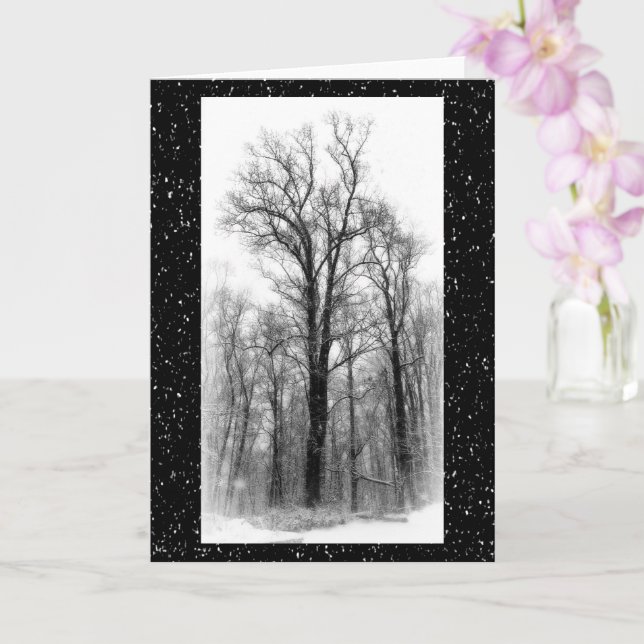 Tarjeta Winter Snow & Poplar Tree Blank Greeting Card (Orquídea)