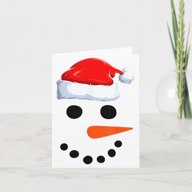 Tarjeta Winter Snowman Face Costume Christmas Snowman  (Anverso)