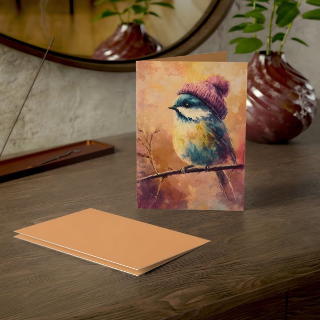 Tarjeta Winter Songbird in Knit Hat | Tumbleweed Greeting (Subido por el creador)