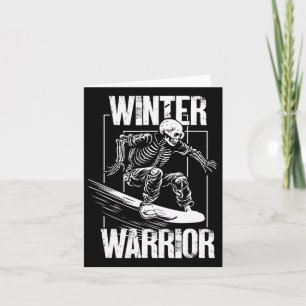 Tarjeta Winter Warrior Snowboarding Skeleton Snowboarder