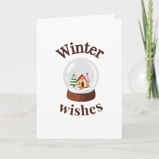 Tarjeta Winter Wishes Snow Globe