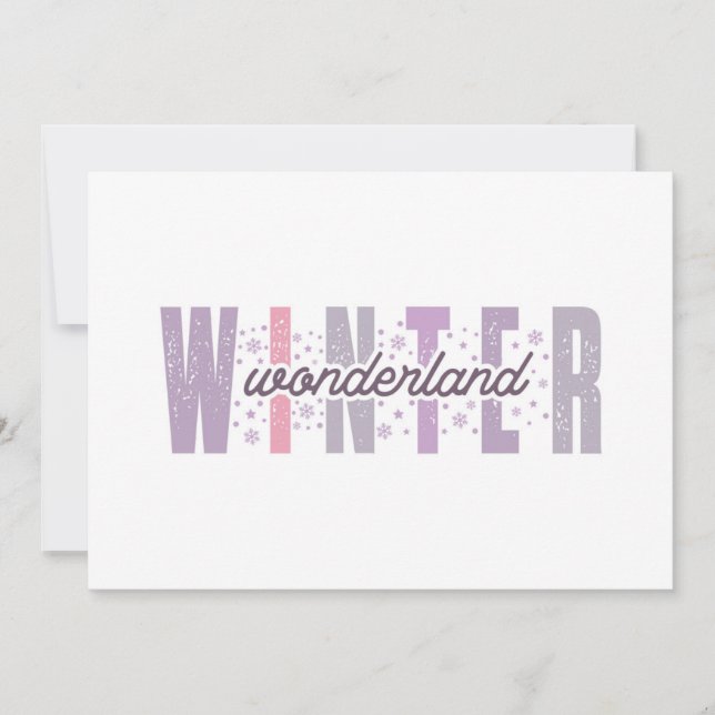 Tarjeta Winter Wonderland - Arte de tipografía festiva (Anverso)