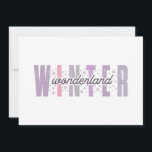 Tarjeta Winter Wonderland - Arte de tipografía festiva<br><div class="desc">Sumérjase en un mágico "Winter Wonderland" con este elegante diseño de suaves colores pastel y brillantes copas de nieve. Perfecto para añadir un toque de encanto a sus celebraciones de invierno, este diseño trabaja de maravilla en una variedad de productos de Zazzle como camisetas, tazas, tarjetas y más. Ya sea...</div>