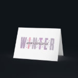 Tarjeta Winter Wonderland - Arte de tipografía festiva<br><div class="desc">Sumérjase en un mágico "Winter Wonderland" con este elegante diseño de suaves colores pastel y brillantes copas de nieve. Perfecto para añadir un toque de encanto a sus celebraciones de invierno, este diseño trabaja de maravilla en una variedad de productos de Zazzle como camisetas, tazas, tarjetas y más. Ya sea...</div>