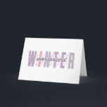 Tarjeta Winter Wonderland - Arte de tipografía festiva<br><div class="desc">Sumérjase en un mágico "Winter Wonderland" con este elegante diseño de suaves colores pastel y brillantes copas de nieve. Perfecto para añadir un toque de encanto a sus celebraciones de invierno, este diseño trabaja de maravilla en una variedad de productos de Zazzle como camisetas, tazas, tarjetas y más. Ya sea...</div>