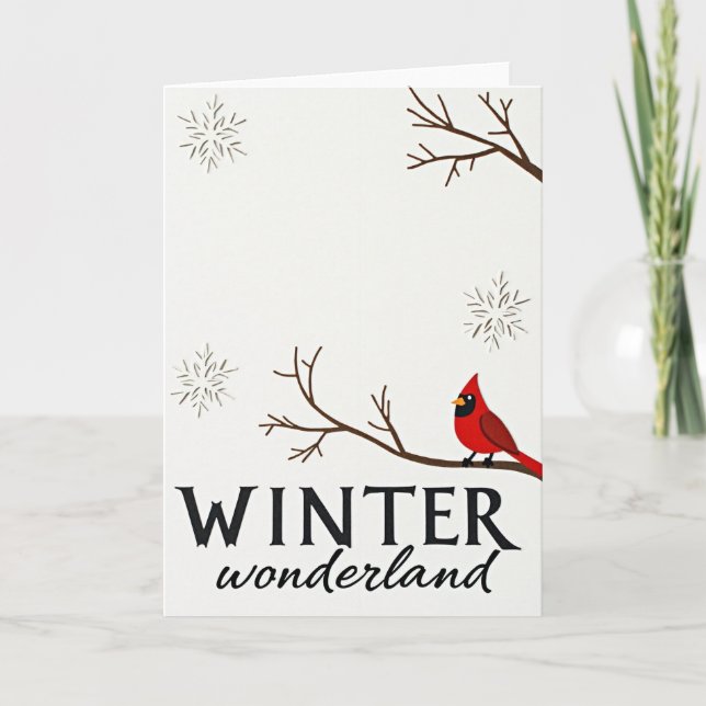 Tarjeta Winter Wonderland Cardinal Card (Anverso)