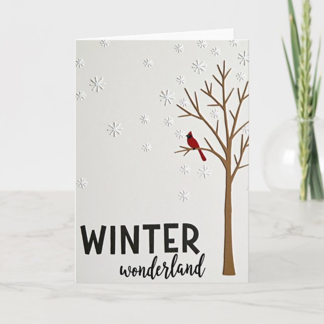 Tarjeta Winter Wonderland Cardinal Card (Anverso)