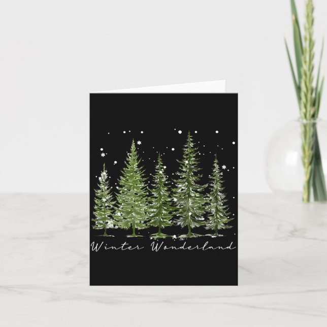 Tarjeta Winter Wonderland Merry Christmas Xmas Tree Pajama (Anverso)