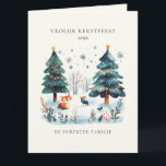 Tarjeta Winter Woodland Vrolijk Kerstfeest Saludo<br><div class="desc">Por la familia de los Navidades. Tarjeta de saludo Vrolijk Kerstfeest de invierno,  que se puede personalizar en el frente y en el interior. Para amigos y familia,  estos Navidades.</div>