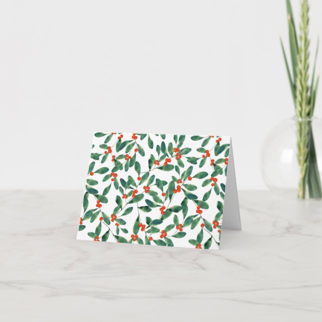 Tarjeta Winterberry (Classic) Felices Fiestas (Anverso)
