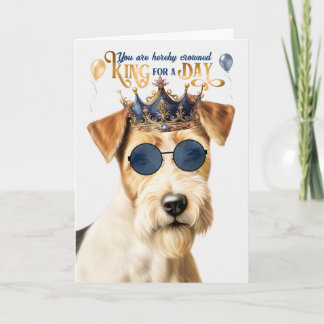 Tarjeta Wire Fox Terrier King por un cumpleaños gracioso