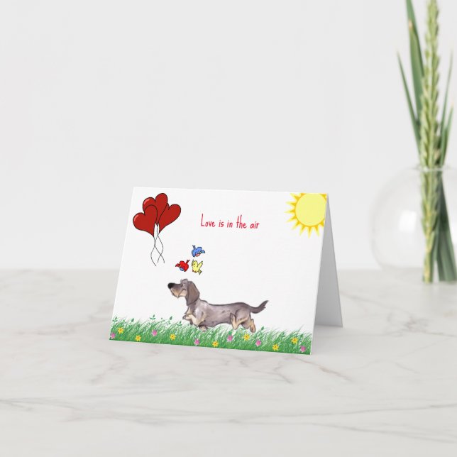 Tarjeta Wire Hair Dachshund Valentine (Anverso)