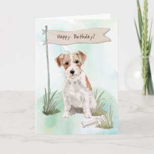 Tarjeta Wire Haired Jack Russell Terrier Bajo Cumpleaños