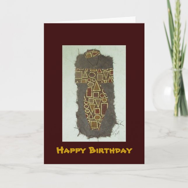 Tarjeta Wire Woman Ethnic Happy Birthday (Anverso)