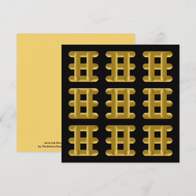 Tarjeta Wired Golden Cord Squared Pattern Gold On Black (Anverso / Reverso)