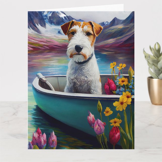 Tarjeta Wirefox Terrier en un remo: Una aventura panorámic (Planta pequeña)