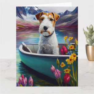 Tarjeta Wirefox Terrier en una Paleta: Una Aventura Escéni