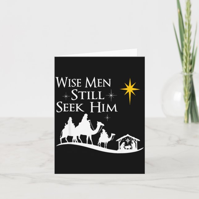 Tarjeta Wise Men Still Seek Him Christian Christmas Jesus  (Anverso)