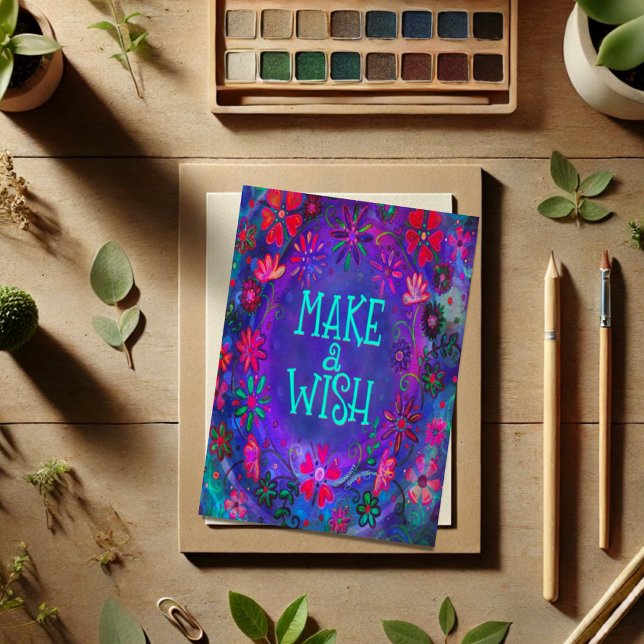 Tarjeta Wish Bonito Purple Floral Birday Happy (Subido por el creador)