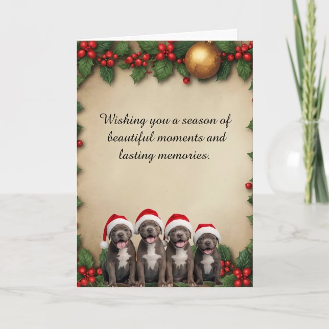 Tarjeta Wishing a Happy Holiday Personalized (Anverso)