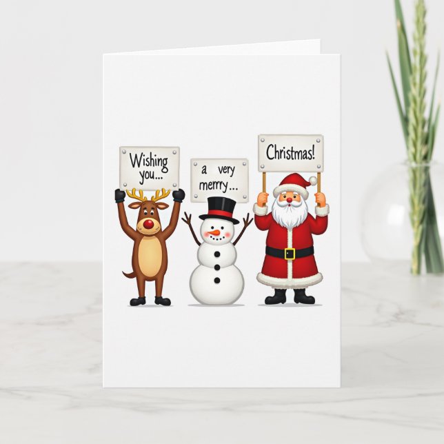 Tarjeta Wishing You A Very Merry Christmas Card (Anverso)