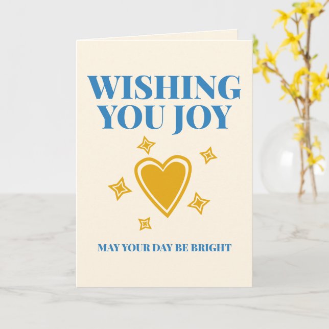 Tarjeta Wishing You Joy Versatile Custom Typography (flor amarilla)