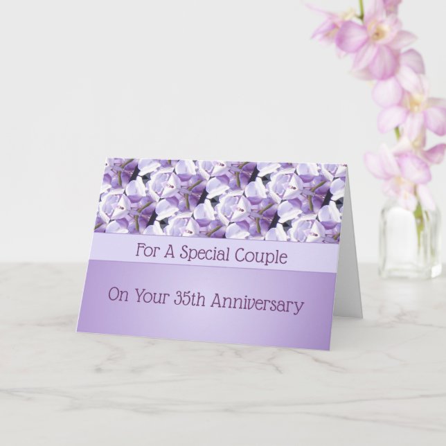 Tarjeta Wisteria Personalizada 35° Aniversario del Boda (Orquídea)