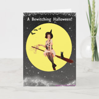 Tarjeta WItch de Pin-Up Adorable