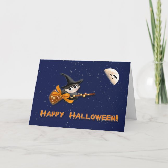 Tarjeta Witch Moon Halloween (Anverso)