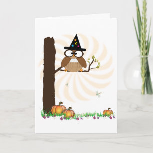 Tarjeta Witch Owl Halloween Card