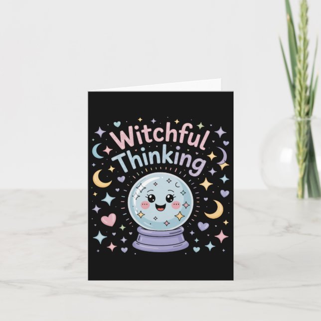 Tarjeta Witchinking Thinking Crystal Ll Halloween Vibes (Anverso)