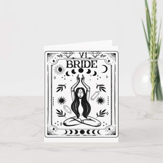 Tarjeta Witchy Bride Coven Tarot Celestial Bachelor Gótico (Anverso)