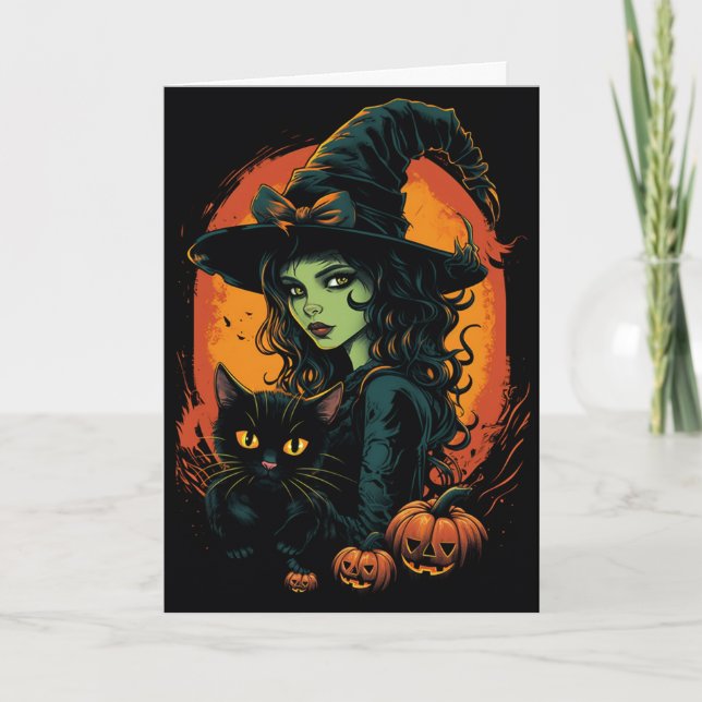 Tarjeta Witchy Halloween (Anverso)
