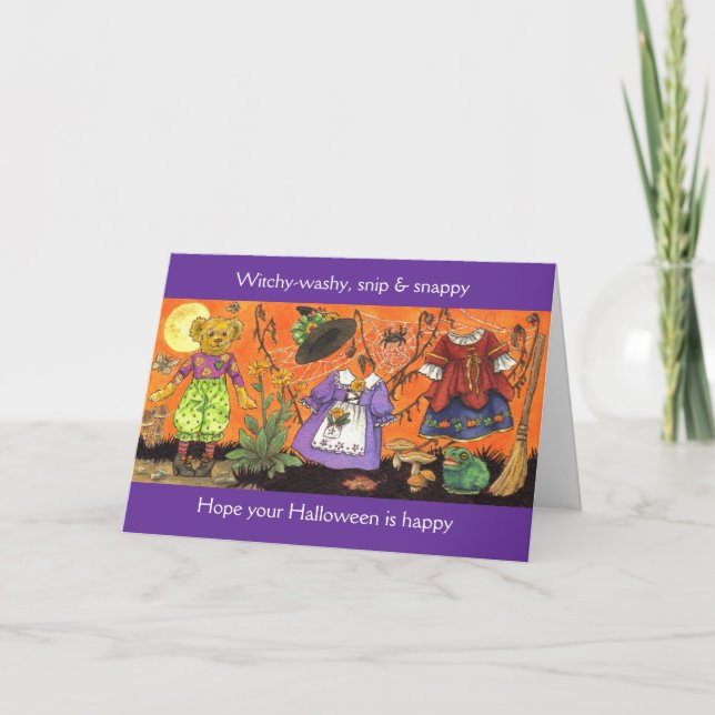 Tarjeta Witchy Washy Halloween (Anverso)