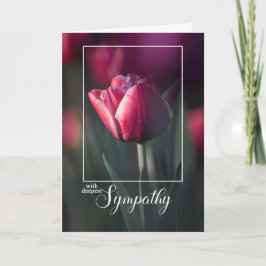 Tarjeta With Deepest Sympathy Rich Pink Tulip