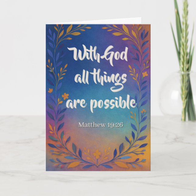 Tarjeta With God All Things Are Possible Custom Christian (Anverso)
