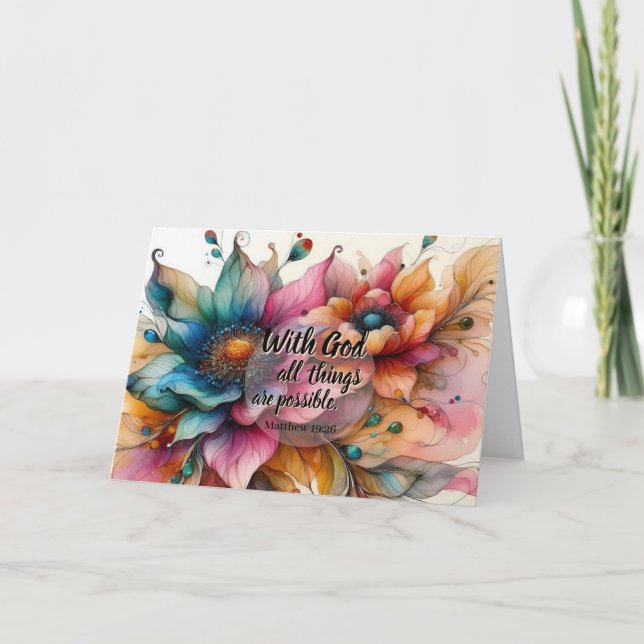 Tarjeta With God All Things Are Possible Scripture Card (Anverso)