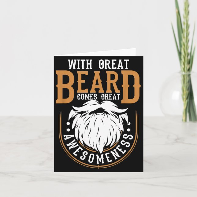 Tarjeta With Great Beard Comes Great Awesomeness Funny Bea (Anverso)