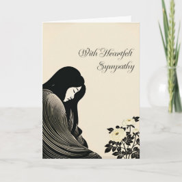 Tarjeta With Heartfelt Sympathy Elegant Woman 