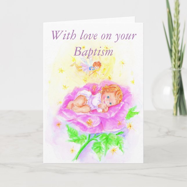 Tarjeta With love on your Baptism (Anverso)