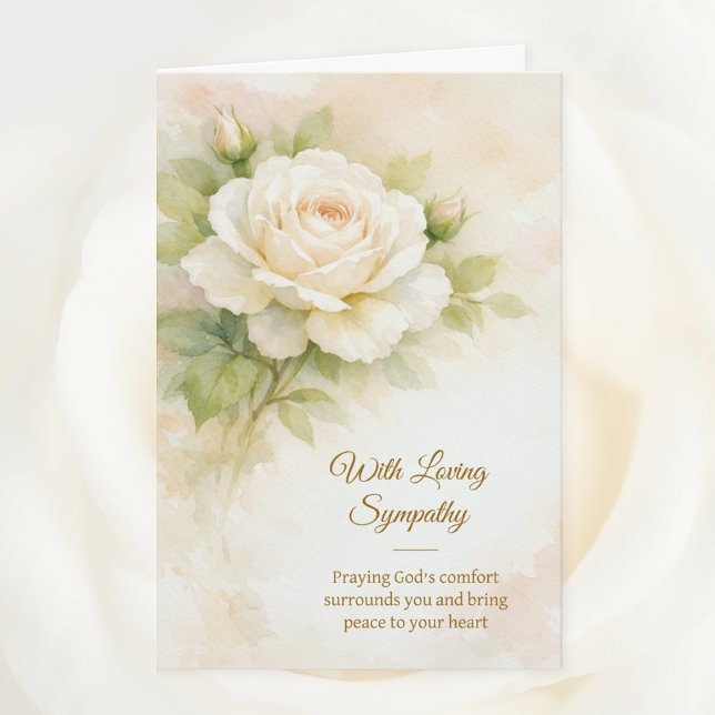 Tarjeta With Loving Sympathy Christian Ivory Floral  (Subido por el creador)