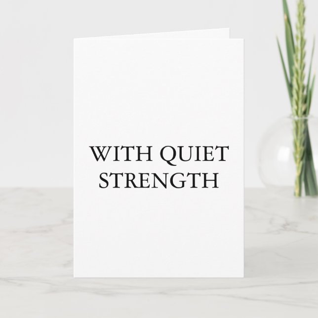 Tarjeta With Quiet Strength – MinimaliFolded Greeting Card (Anverso)