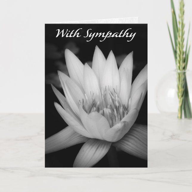 Tarjeta “With Sympathy” Water Lily CFolded Greeting Card (Anverso)