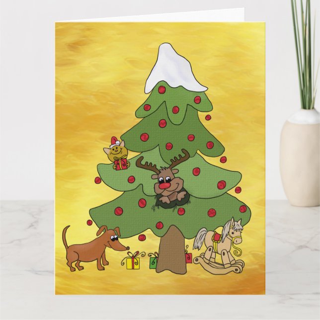 Tarjeta Witziger Weihnachtsbaum  (Anverso)