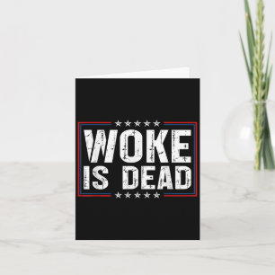 Tarjeta Woke está muerto Eslogan divertido Cita de meme di