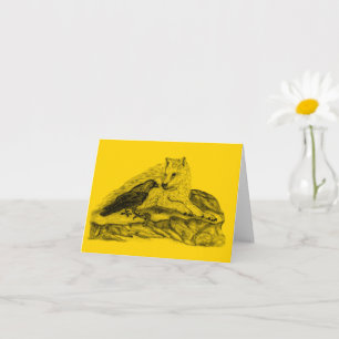 Tarjeta Wolf and Raven - Diseño negro y amarillo