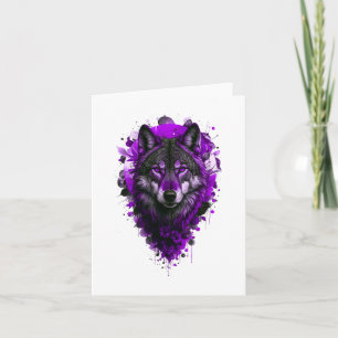Tarjeta Wolf Art - Pegatina púrpura