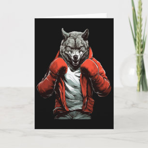 Tarjeta Wolf Boxer Boxeo Artes Marciales Mixtas Kickboxing