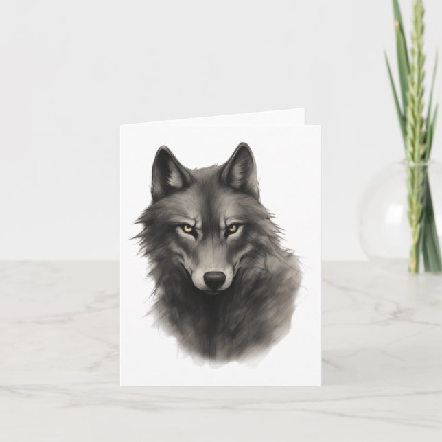 Tarjeta Wolf Face Pegatina (Anverso)